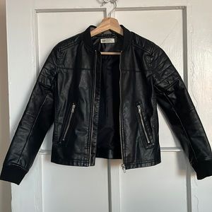 Stylish faux-leather jacket. Barely worn.